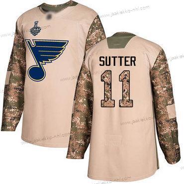 Miesten St. Louis Blues #11 Brian Sutter Maastokuvio Aito 2017 Veterans Day 2019 Stanley Cup Final Bound Ommeltu Jääkiekko Paita