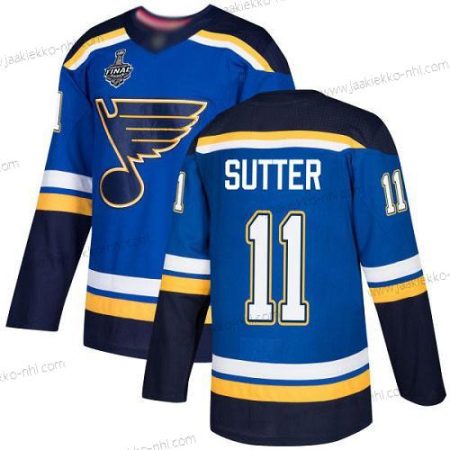 Miesten St. Louis Blues #11 Brian Sutter Sininen Kotiottelupaita Aito 2019 Stanley Cup Final Bound Ommeltu Jääkiekko Paita