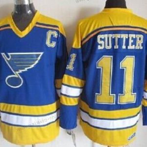 Miesten St. Louis Blues #11 Brian Sutter Sininen Retro CCM Paita