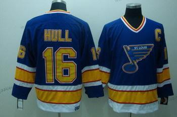 Miesten St. Louis Blues #16 Brett Hull Sininen Retro CCM Paita