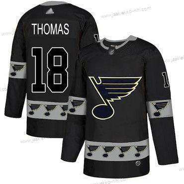 Miesten St. Louis Blues #18 Robert Thomas Musta Aito Maajoukkue Logo Ommeltu Jääkiekko Paita