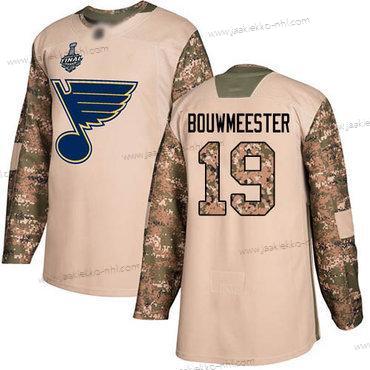 Miesten St. Louis Blues #19 Jay Bouwmeester Maastokuvio Aito 2017 Veterans Day 2019 Stanley Cup Final Bound Ommeltu Jääkiekko Paita