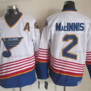 Miesten St. Louis Blues #2 Al Macinnis 1995 Valkoinen Retro CCM Paita