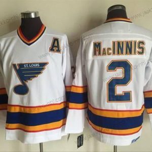 Miesten St. Louis Blues #2 Al Macinnis 1998-99 Valkoinen CCM Vintage Paita