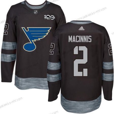 Miesten St. Louis Blues #2 Al Macinnis Musta 1917-2017 100th Vuosipäivä Ommeltu NHL Paita