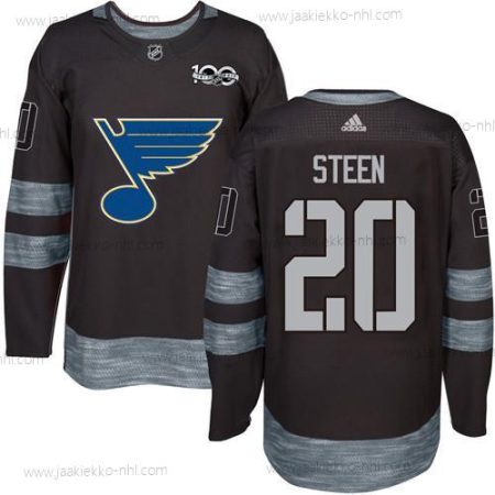 Miesten St. Louis Blues #20 Alexander Steen Musta 1917-2017 100th Vuosipäivä Ommeltu NHL Paita