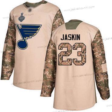 Miesten St. Louis Blues #23 Dmitrij Jaskin Maastokuvio Aito 2017 Veterans Day 2019 Stanley Cup Final Bound Ommeltu Jääkiekko Paita