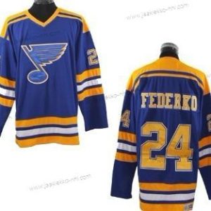 Miesten St. Louis Blues #24 Bernie Federko Sininen Retro CCM Paita