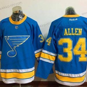 Miesten St. Louis Blues #34 Jake Allen Sininen 2017 Talvi Klassinen Ommeltu NHL Paita