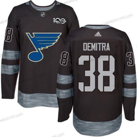 Miesten St. Louis Blues #38 Pavol Demitra Musta 1917-2017 100th Vuosipäivä Ommeltu NHL Paita