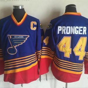 Miesten St. Louis Blues #44 Chris Pronger 1995-96 Sininen CCM Ommeltu Vintage Jääkiekko Paita