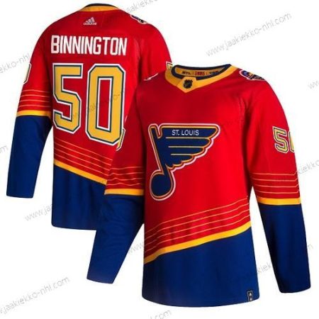 Miesten St. Louis Blues #50 Jordan Binnington 2021 Punainen Käänteinen Retro Ommeltu Paita