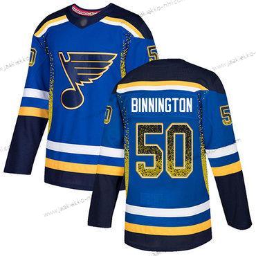 Miesten St. Louis Blues #50 Jordan Binnington Sininen Kotiottelupaita Aito Ommeltu Jääkiekko Paita