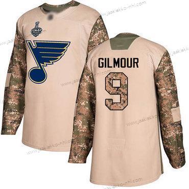 Miesten St. Louis Blues #9 Doug Gilmour Maastokuvio Aito 2017 Veterans Day 2019 Stanley Cup Final Bound Ommeltu Jääkiekko Paita