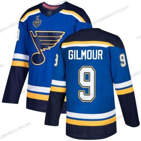 Miesten St. Louis Blues #9 Doug Gilmour Sininen Kotiottelupaita Aito 2019 Stanley Cup Final Bound Ommeltu Jääkiekko Paita