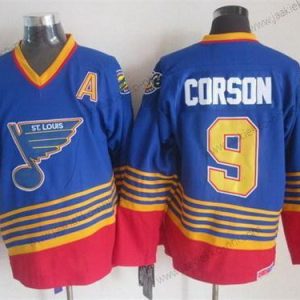 Miesten St. Louis Blues #9 Shayne Corson 1995 Sininen Retro CCM Paita