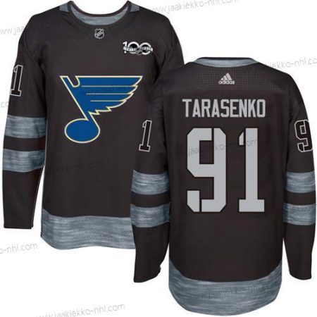 Miesten St. Louis Blues #91 Vladimir Tarasenko Musta 1917-2017 100th Vuosipäivä Ommeltu NHL Paita