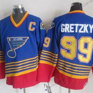 Miesten St. Louis Blues #99 Wayne Gretzky 1995 Sininen Retro CCM Paita