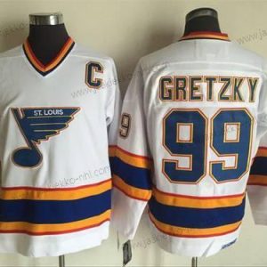 Miesten St. Louis Blues #99 Wayne Gretzky 1998-99 Valkoinen CCM Vintage Paita