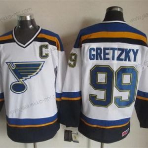 Miesten St. Louis Blues #99 Wayne Gretzky 2014 Valkoinen Retro CCM Paita