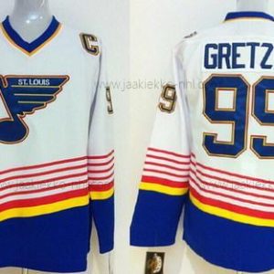 Miesten St. Louis Blues #99 Wayne Gretzky Valkoinen Retro CCM Paita