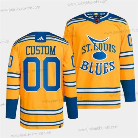 Miesten St. Louis Blues Mukautettu Keltainen 2022-23 Käänteinen Retro Ommeltu Paita