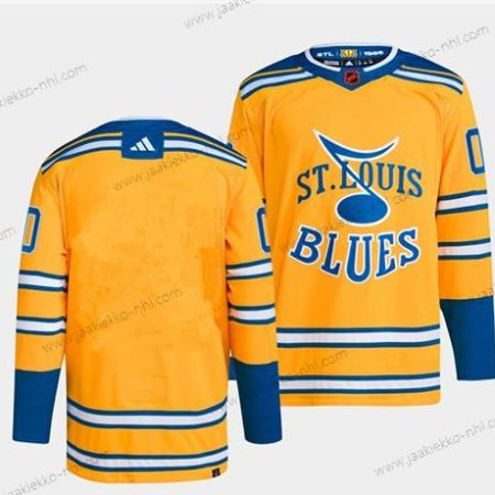 Miesten St. Louis Blues Tyhjä Keltainen 2022-23 Käänteinen Retro Ommeltu Paita