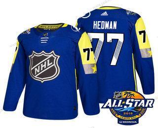 Miesten Tampa Bay Lightning #77 Victor Hedman Sininen 2018 NHL All-Star Ommeltu Jääkiekko Paita