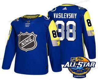 Miesten Tampa Bay Lightning #88 Andrei Vasilevskiy Sininen 2018 NHL All-Star Ommeltu Jääkiekko Paita