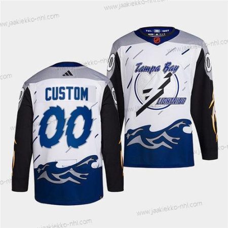 Miesten Tampa Bay Lightning Mukautettu Valkoinen 2022 Käänteinen Retro Ommeltu Paita