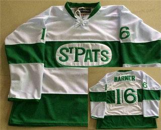 Miesten Toronto Maple Leafs #16 Mitchell Marner Valkoinen 2017 St. Patrick’S Day Vihreä Ommeltu NHL Reebok Jääkiekko Paita