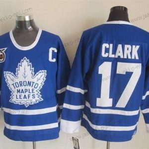 Miesten Toronto Maple Leafs #17 Wendel Clark Sininen 75Th Retro CCM Paita