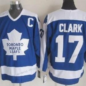 Miesten Toronto Maple Leafs #17 Wendel Clark Sininen With Valkoinen Retro CCM Paita