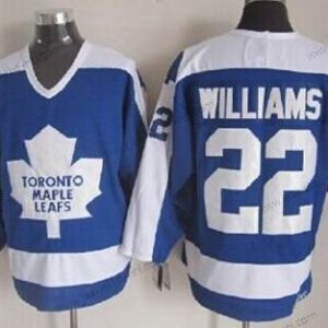 Miesten Toronto Maple Leafs #22 Tiger Williams Sininen With Valkoinen Retro CCM Paita