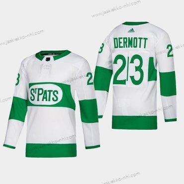 Miesten Toronto Maple Leafs #23 Travis Dermott St. Pats Road Aito Pelaaja Valkoinen Paita