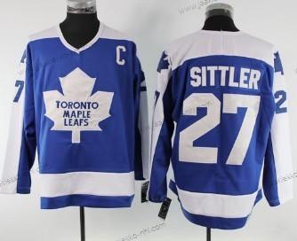 Miesten Toronto Maple Leafs #27 Darryl Sittler Sininen With Valkoinen Retro CCM Paita