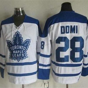 Miesten Toronto Maple Leafs #28 Tie Domi 1998-99 Valkoinen CCM Vintage Paita