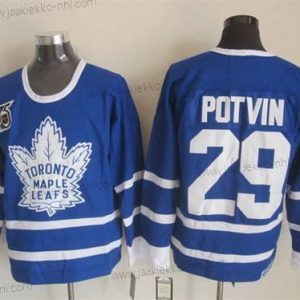 Miesten Toronto Maple Leafs #29 Felix Potvin Sininen 75Th Retro CCM Paita