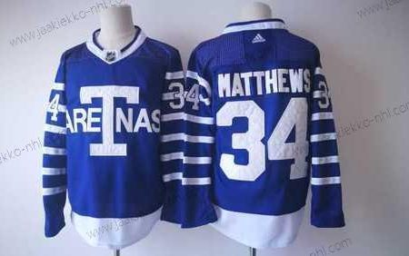 Miesten Toronto Maple Leafs #34 Auston Matthews Royal Sininen Arenas 2017-2018 Jääkiekko Ommeltu NHL Paita