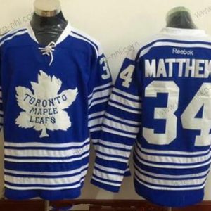 Miesten Toronto Maple Leafs #34 Auston Matthews Sininen 2014 Talvi Klassinen Ommeltu NHL Reebok Jääkiekko Paita