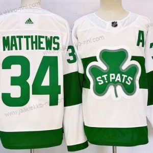 Miesten Toronto Maple Leafs #34 Auston Matthews Valkoinen St Patricks Aito Paita