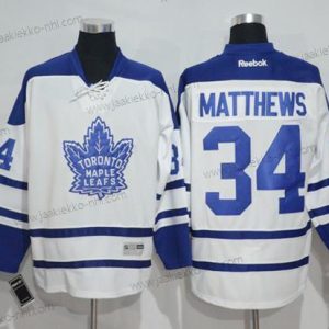 Miesten Toronto Maple Leafs #34 Auston Matthews Valkoinen Vieraspaita Ommeltu NHL Paita