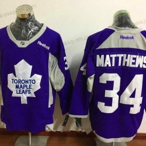 Miesten Toronto Maple Leafs #34 Auston Matthews Violetti Harjoitus Ommeltu NHL Reebok Jääkiekko Paita