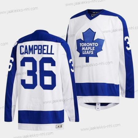 Miesten Toronto Maple Leafs #36 Jack Campbell Valkoinen Klassinens Primary Logo Ommeltu Paita