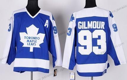 Miesten Toronto Maple Leafs #93 Doug Gilmour Sininen With Valkoinen Retro CCM Paita