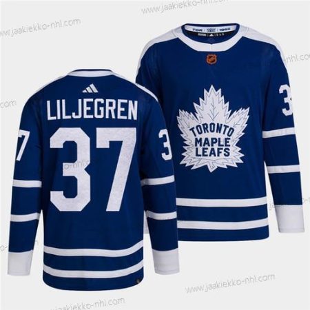 Miesten Toronto Maple Leafs Musta #37 Timothy Liljegren Sininen 2022 Käänteinen Retro Ommeltu Paita