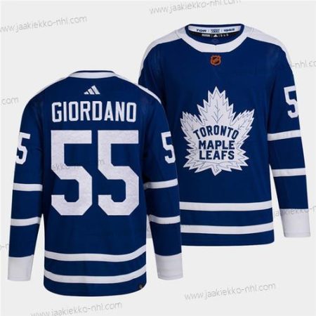 Miesten Toronto Maple Leafs Musta #55 Mark Giordano Sininen 2022 Käänteinen Retro Ommeltu Paita