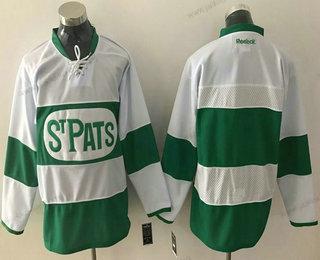 Miesten Toronto Maple Leafs Tyhjä Valkoinen 2017 St. Patrick’S Day Vihreä Ommeltu NHL Reebok Jääkiekko Paita