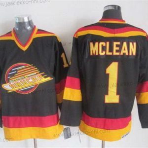 Miesten Vancouver Canucks #1 Kirk Mclean 1985-86 Musta CCM Vintage Retro