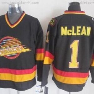 Miesten Vancouver Canucks #1 Kirk Mclean Musta Retro CCM Paita